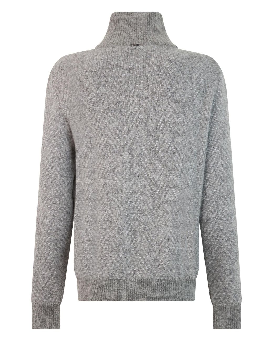 Herno Gray Chevron Zip-Up High-Neck Cardigan for men