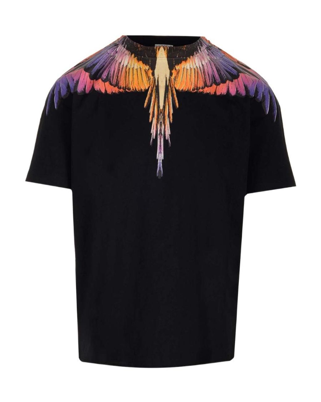 Marcelo Burlon Black Graphic-Print Organic Cotton T-Shirt for men