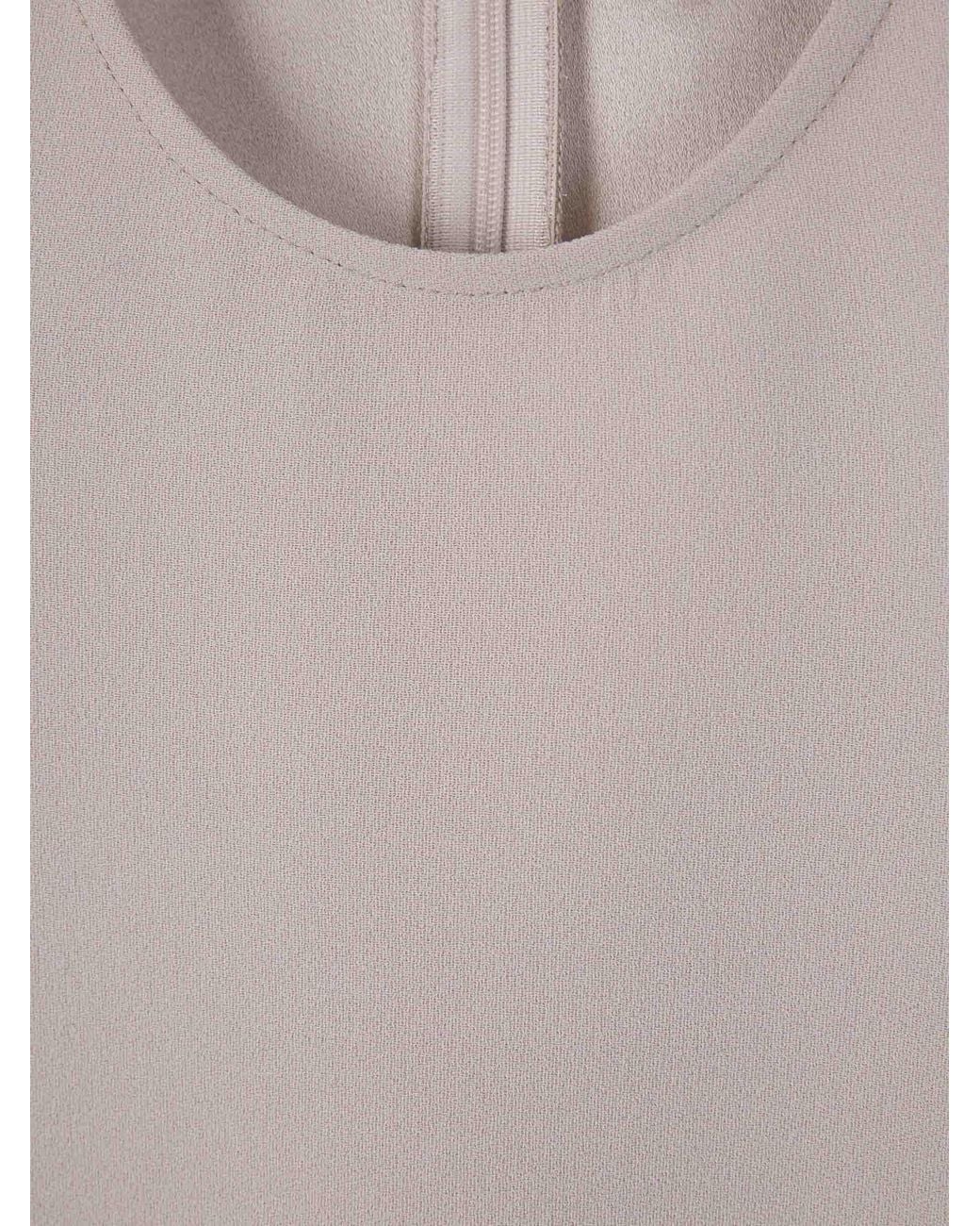 AMI Gray Round-Neck Crepe Tank Top