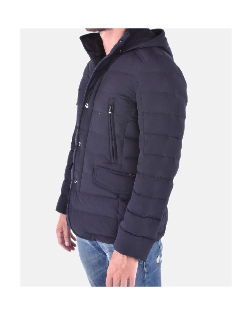 Moorer Blue Long-Sleeved Cotton Jacket for men