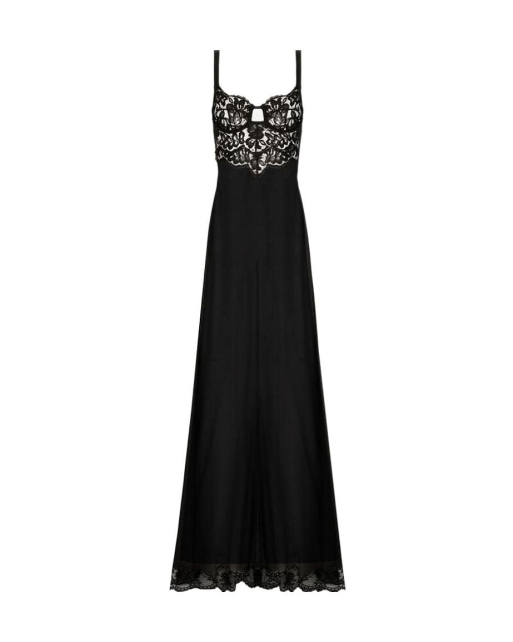 Dolce & Gabbana Black Semi-Sheer Maxi Nightdress