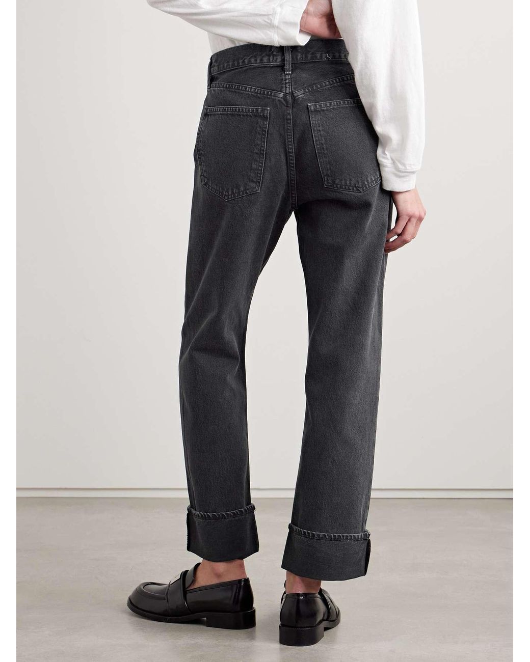 Agolde Gray Straight Jeans