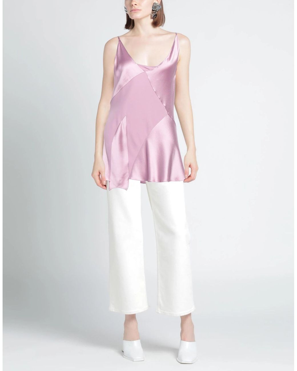 Maison Margiela Pink Minimalist Solid-Color Sleeveless Dress