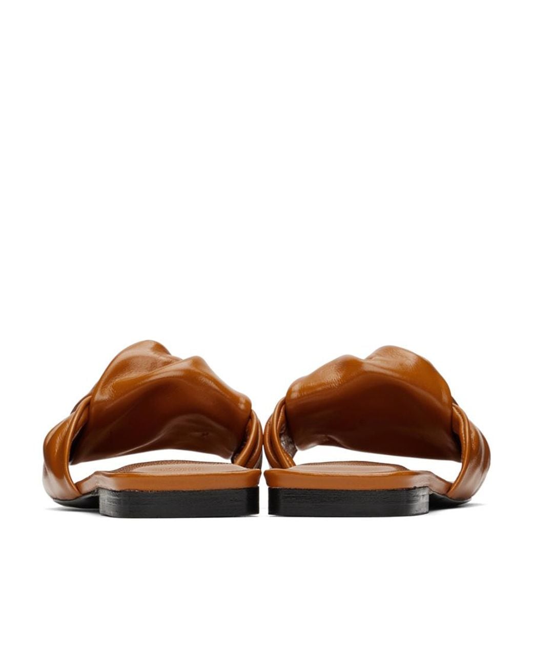 By Far Brown Lima Knot-Detailed Slip-On Sandals