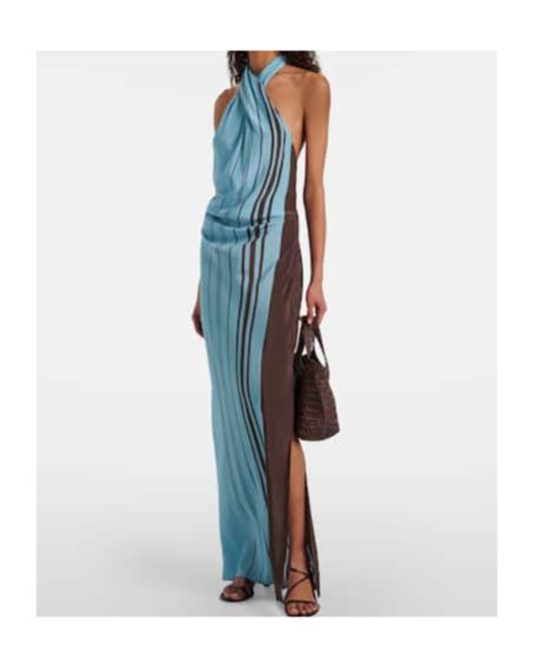 Sir Blue Rioja Striped Silk Crêpe Maxi Dress