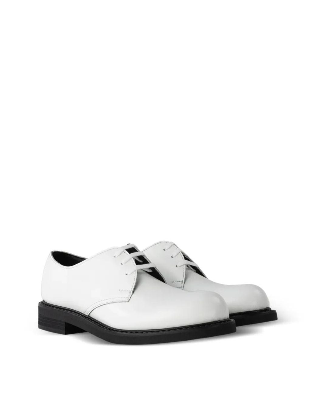 Comme des Garçons White Lace-Up Leather Derby Shoes