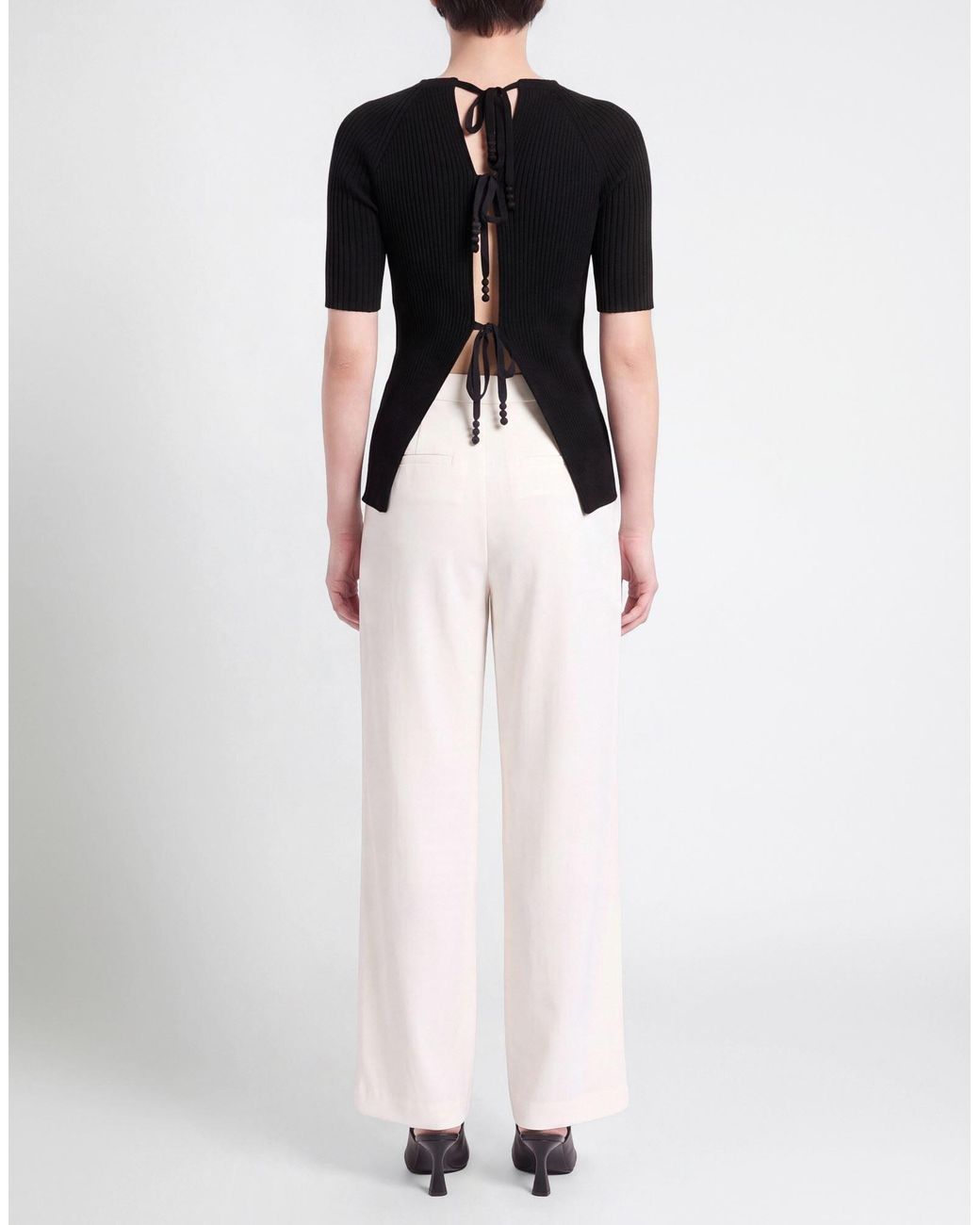 Tory Burch Black Solid-Colored Knit Top