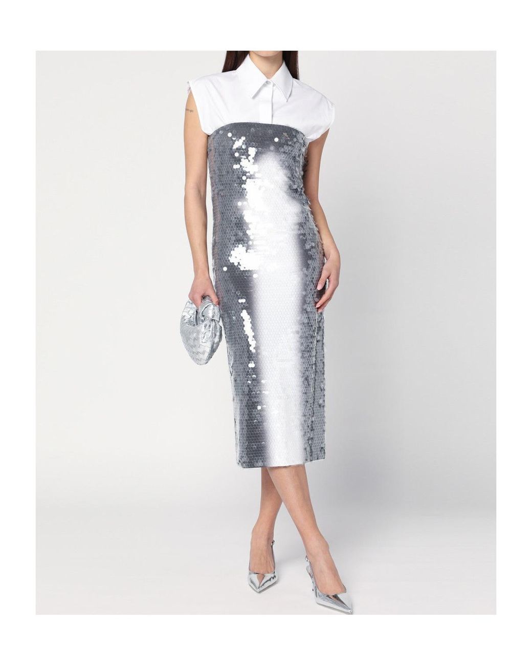 Sportmax Gray Sequined Dress