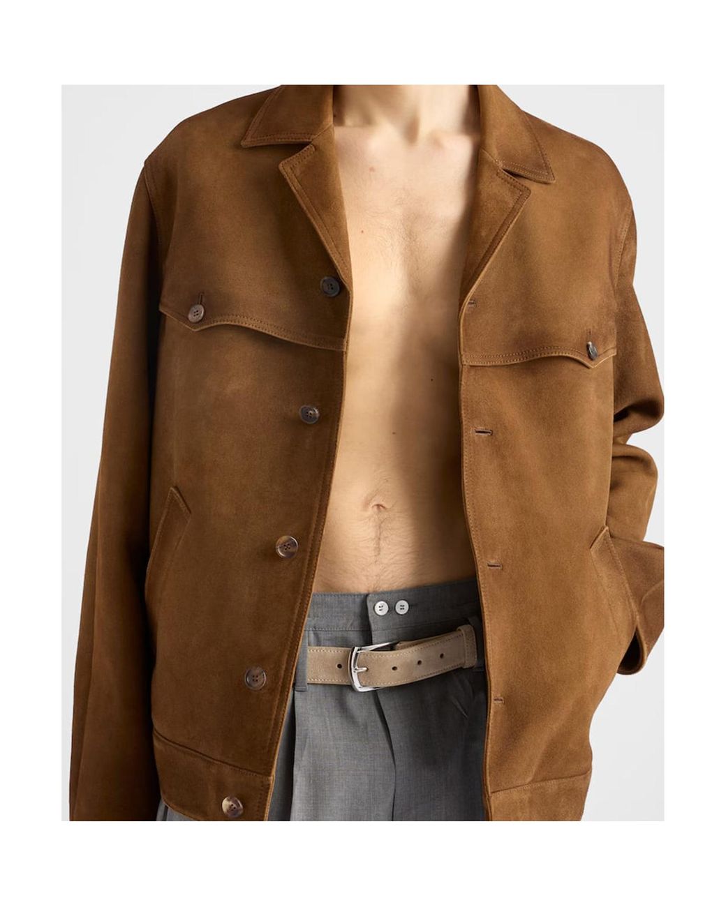 Prada Brown Leather Jacket for men