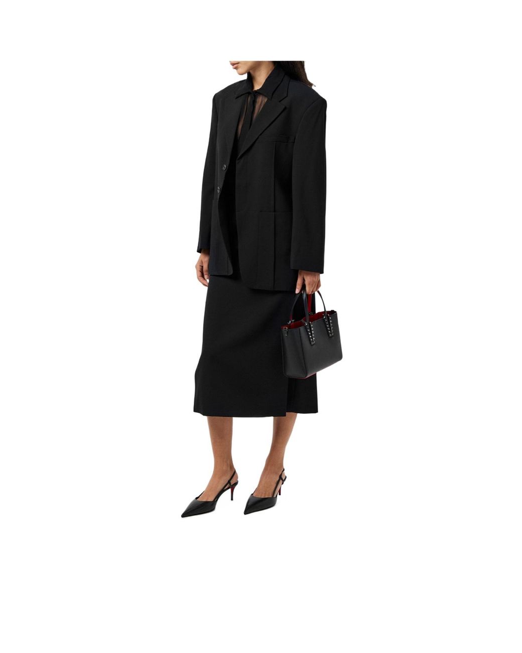 Christian Louboutin Black Miss Z Slingback 60Mm Pumps