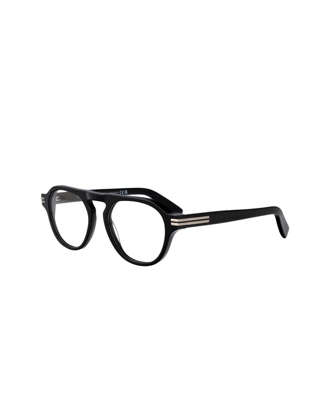 Zegna White Round Frame Glasses for men