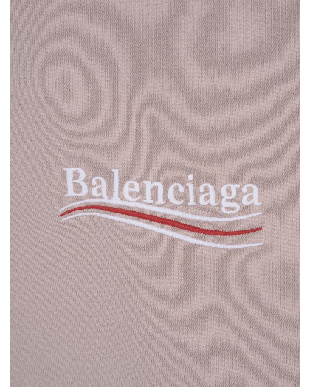 Balenciaga Pink Logo Embroidered Hoodie