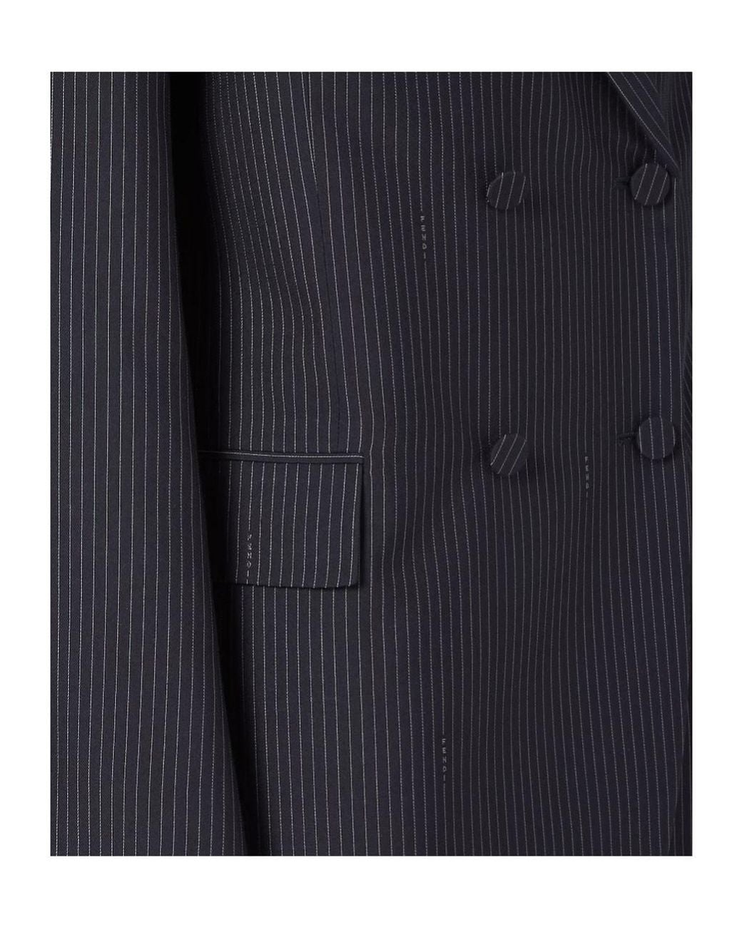 Fendi Blue Pinstriped Button-Up Blazer