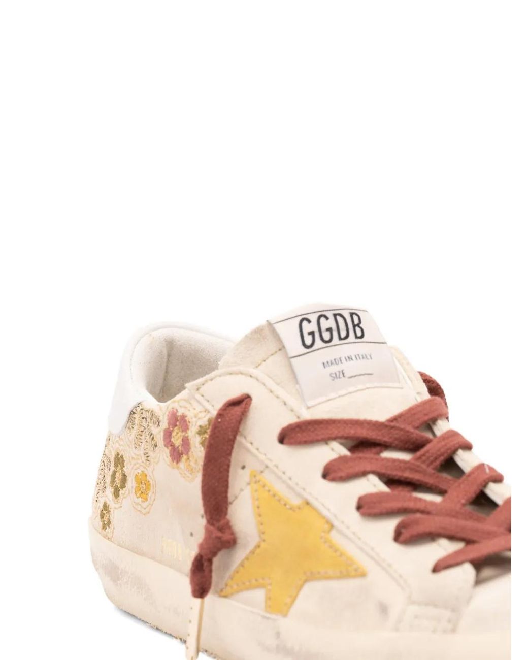 Golden Goose Deluxe Brand Pink Super Star Floral Embroidered Sneakers
