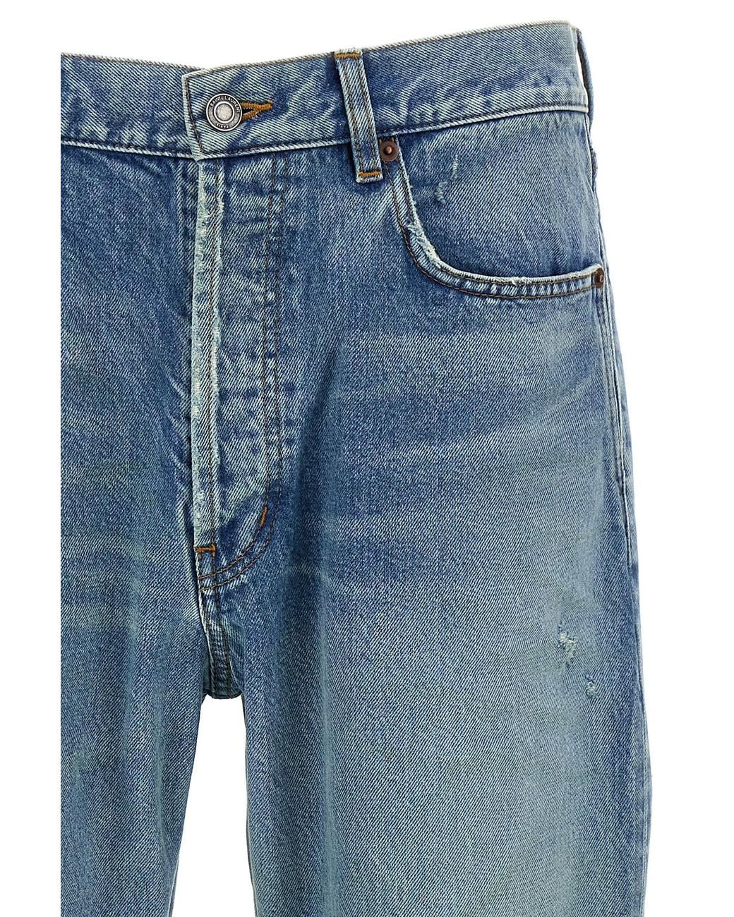 Saint Laurent Blue Loose-Fit Mid-Rise Jeans for men