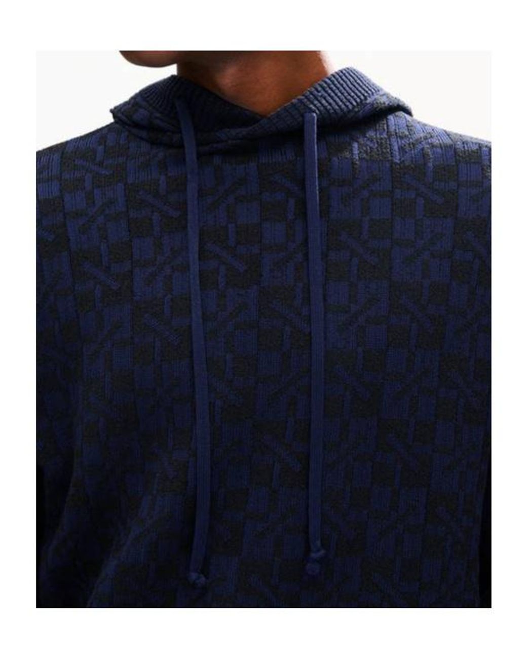 KENZO Blue 'Gram' Knitted Hoodie for men
