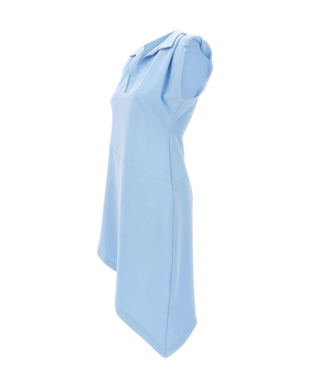 Kaos Blue Asymmetric Sleeveless Shirt Dress
