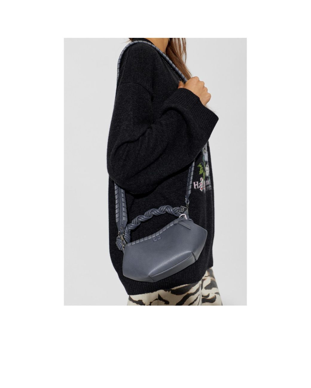 Ganni Black Handle Shoulder Bag
