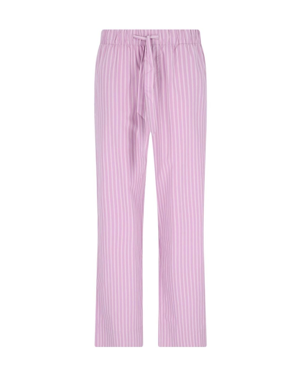 Tekla Pink Striped Poplin Pyjama Pants for men