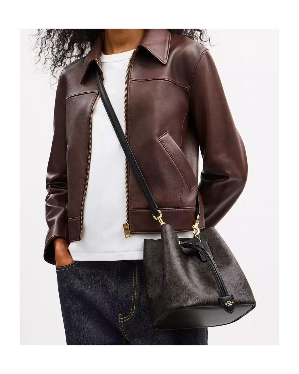 COACH Black Rowan Bucket Bag