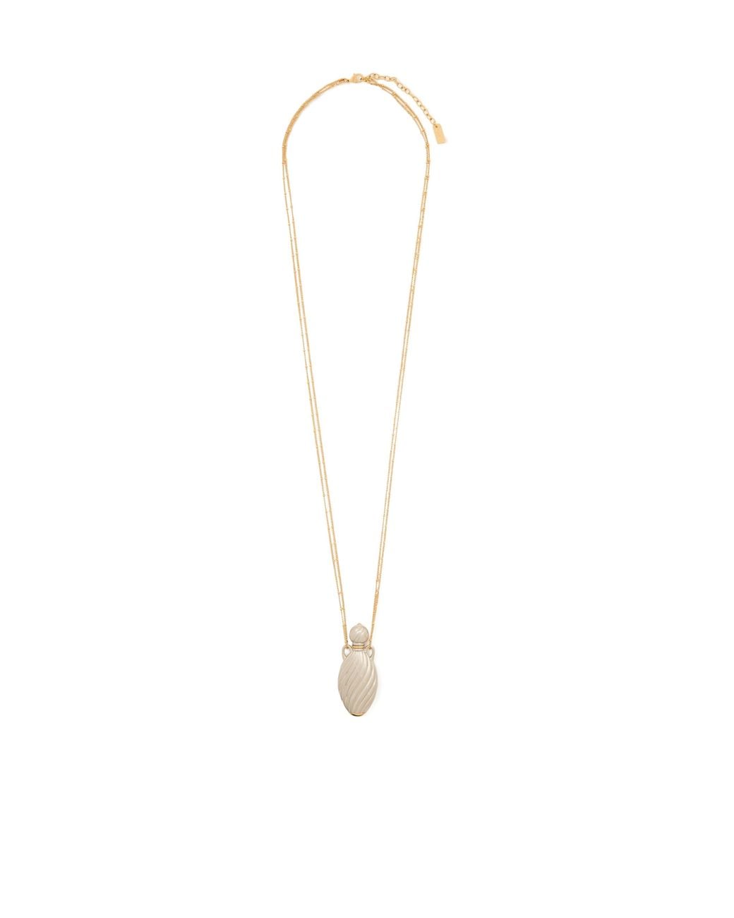 Chloé White Two-Tone Double Chain Necklace