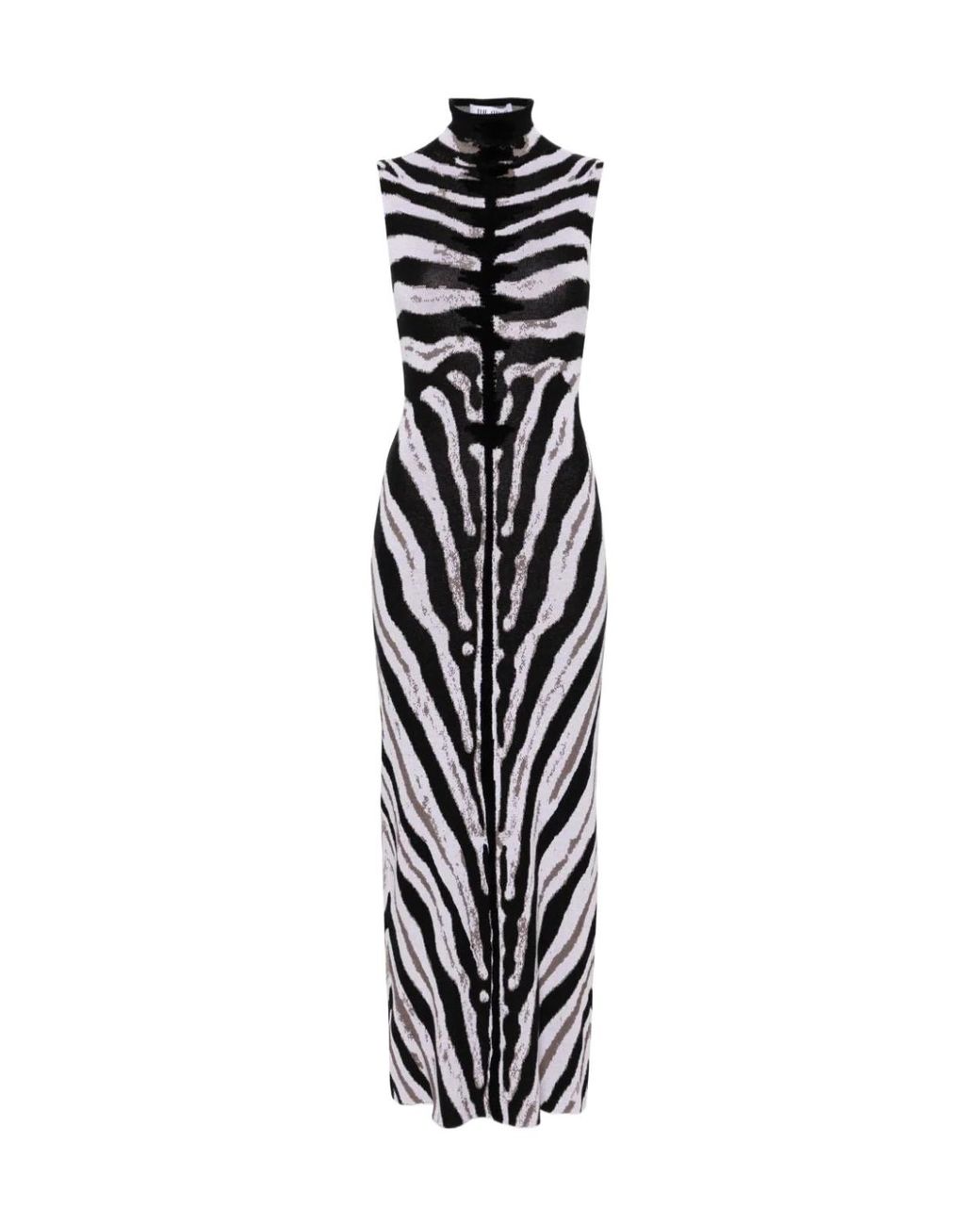 The Attico Black Intarsal Knitted Dress