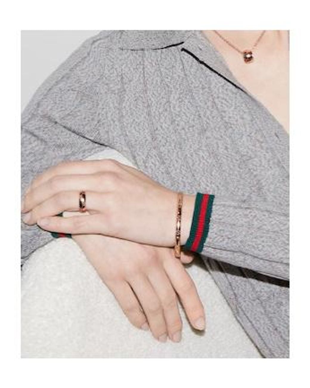 Gucci White Icon 18K Gg Bracelet