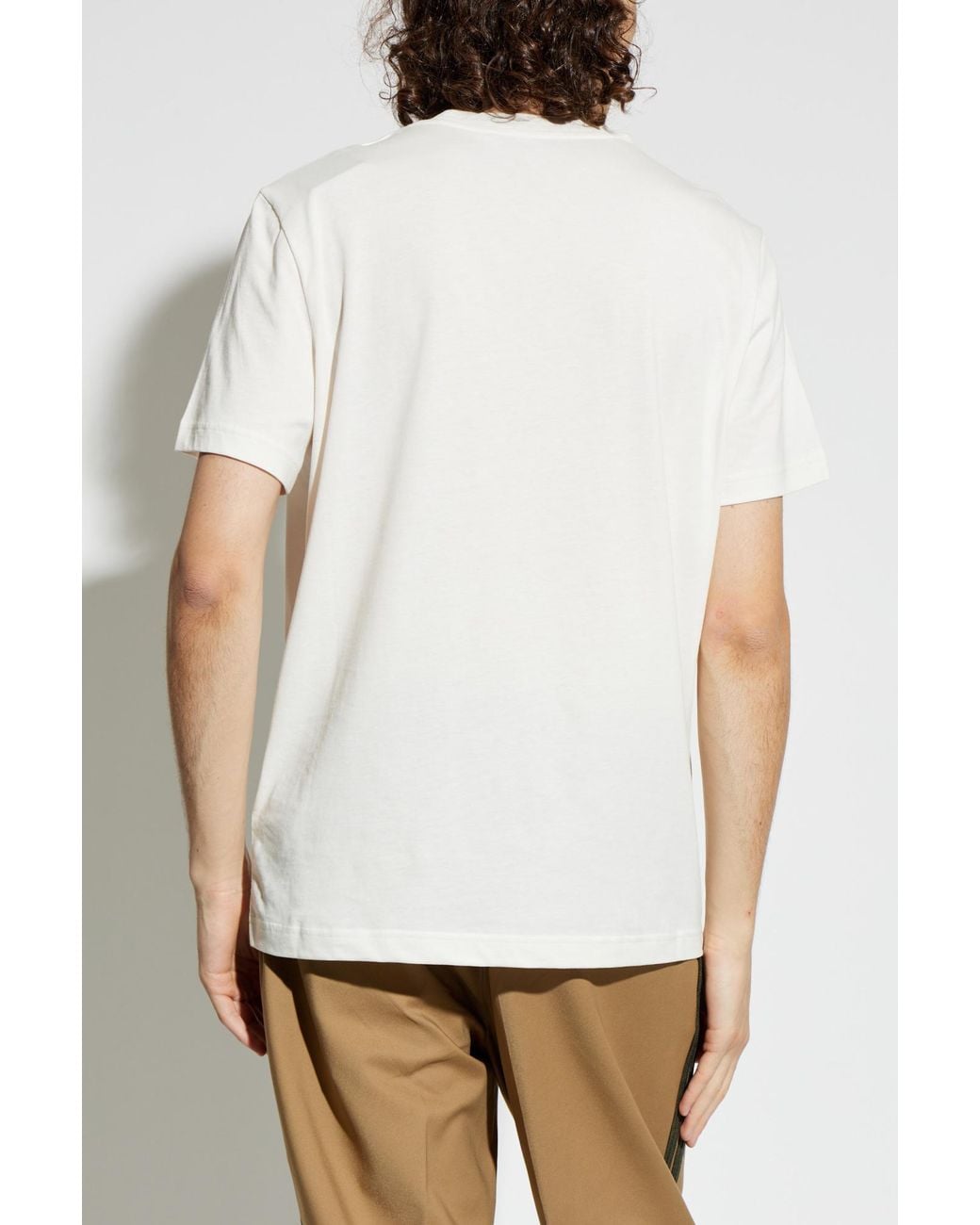 Moncler White Logo Patch Crewneck T-Shirt for men