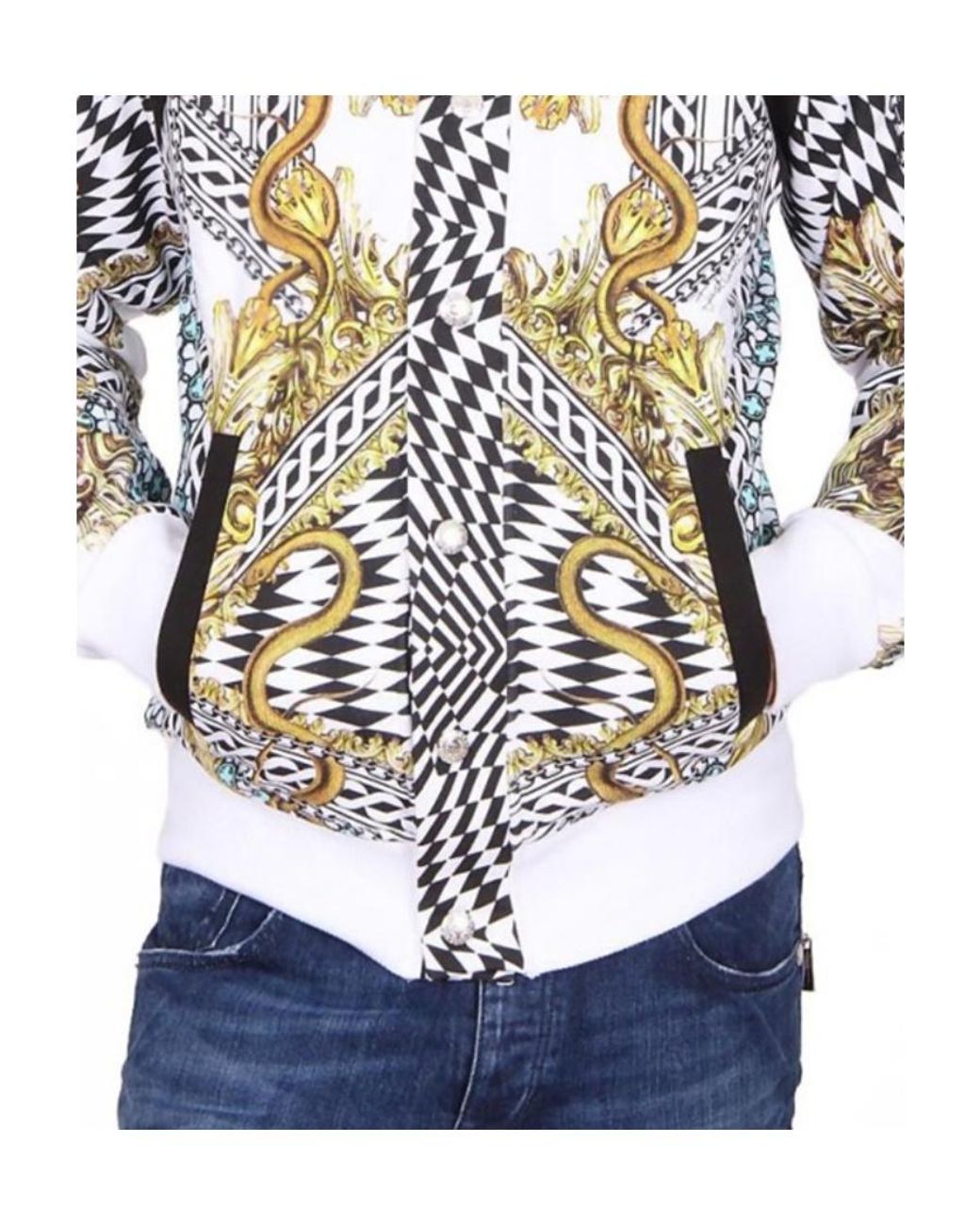 Just Cavalli Blue Logo Casual Jacket for men