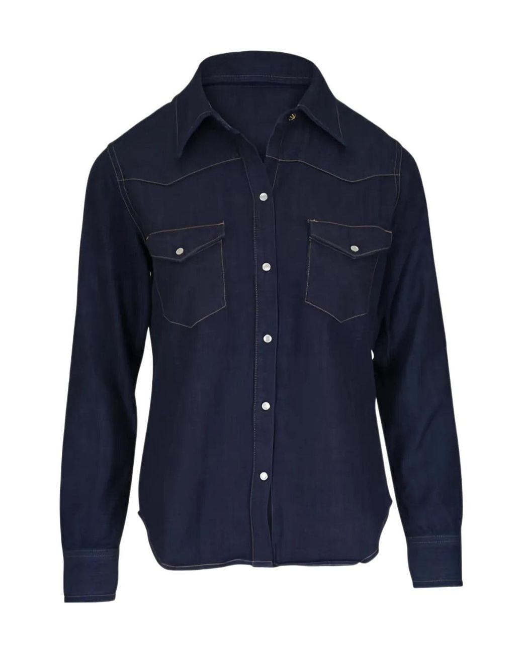 Nili Lotan Blue Long-Sleeve Shirt With A Chest Pocket for men