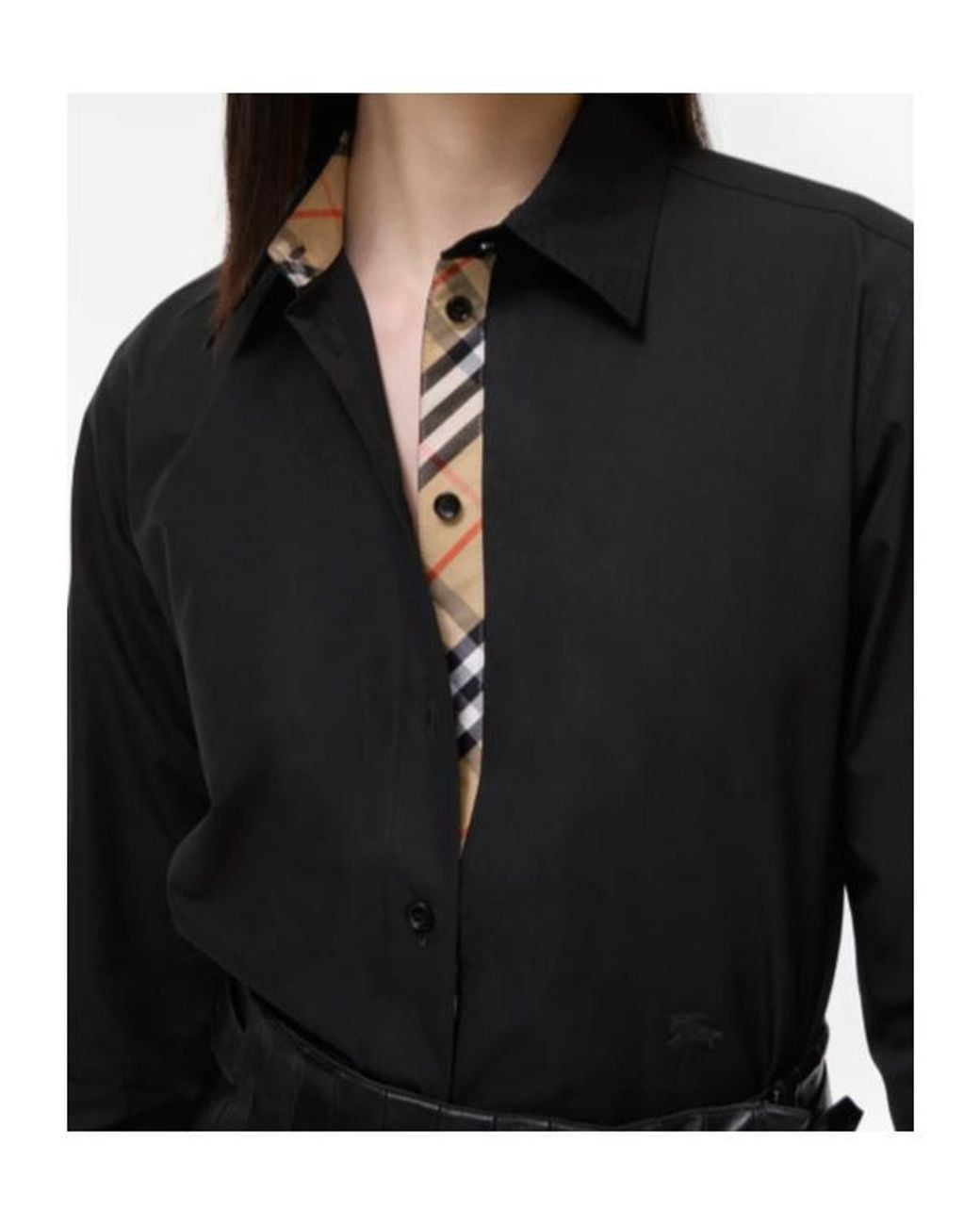 Burberry Black Classic Fit Cotton Poplin Shirt