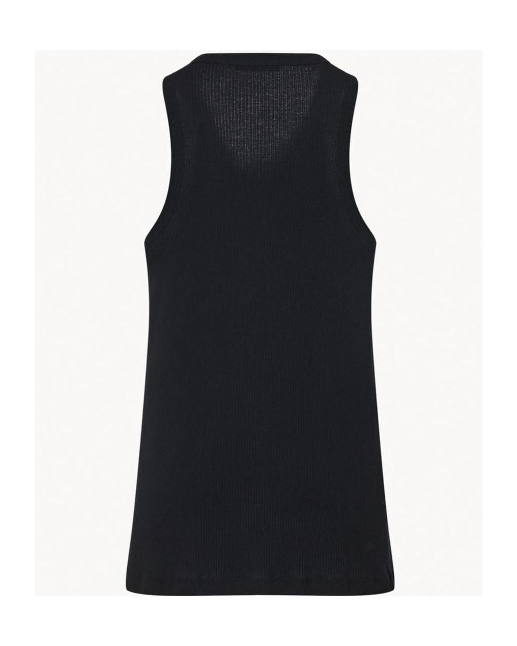 The Row Black Cotton Matte Top