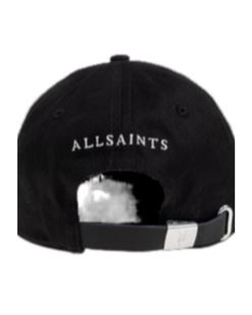 AllSaints Black Gothic Logo-Embroidered Baseball Cap for men