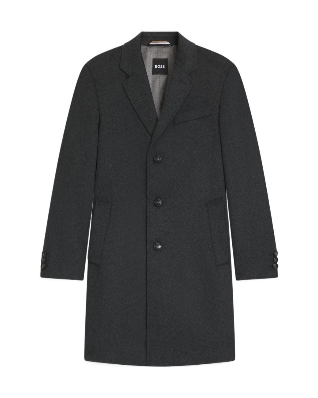 Boss Black Buttoned Coat for men