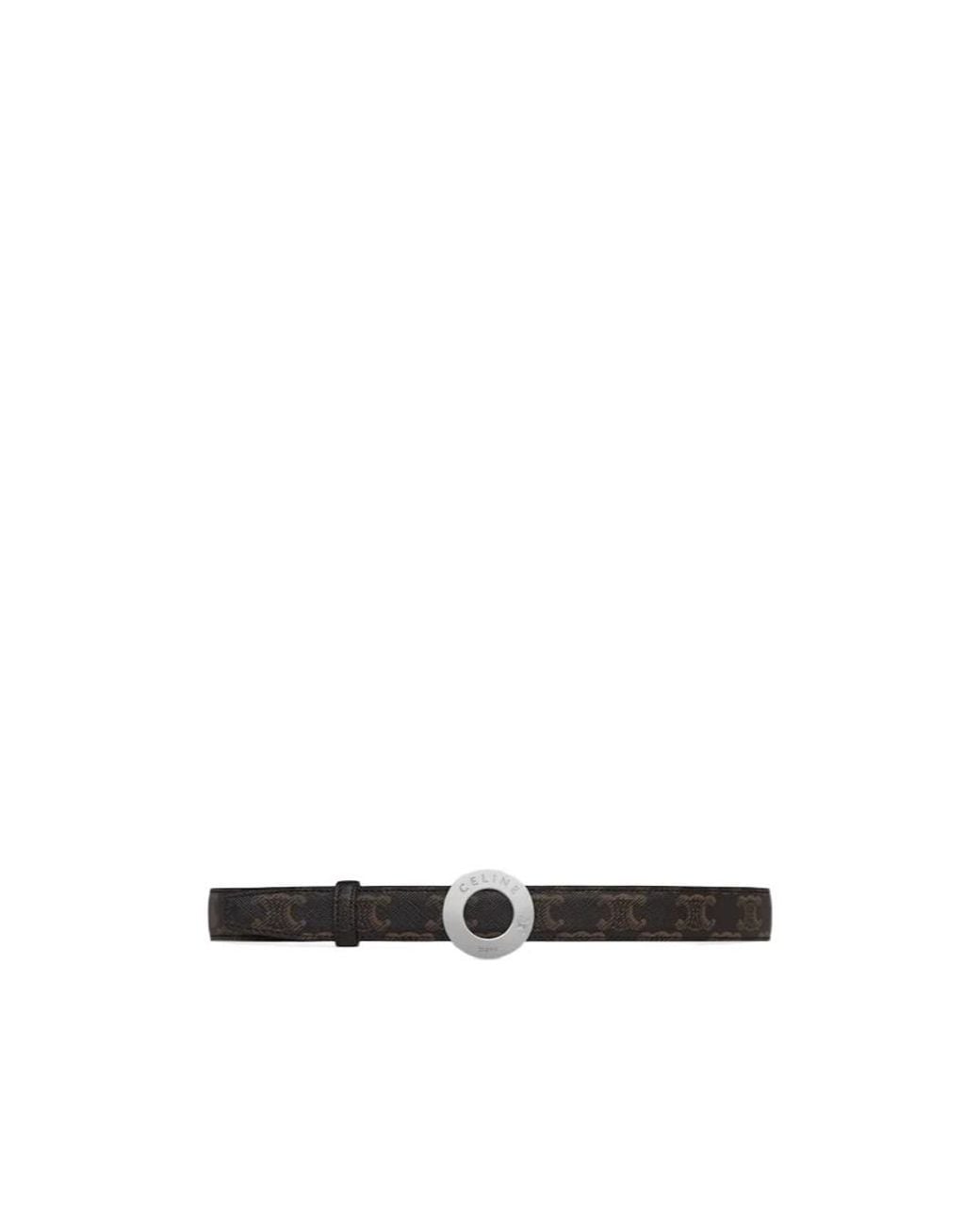 Céline White Round Toggle Fasteners And Double-Sided Belt