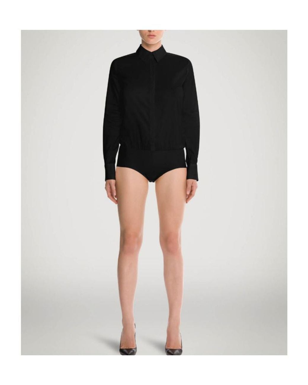 Wolford Black London Shirt-Style Body