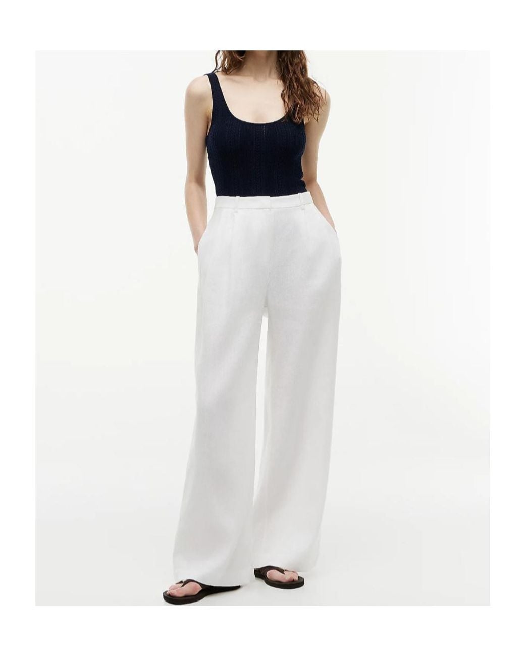 Tommy Hilfiger White Tailored Wide-Leg Trousers