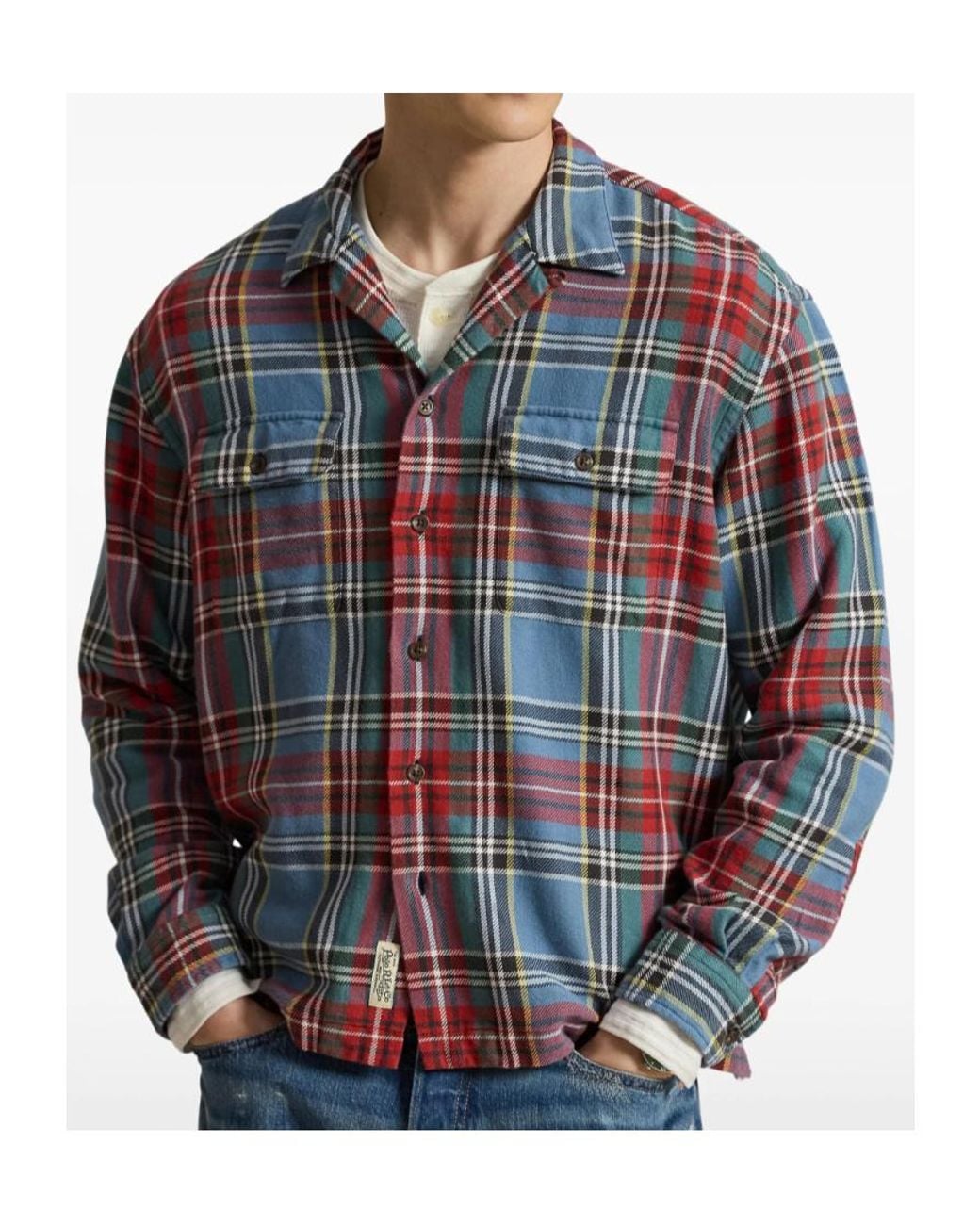 Polo Ralph Lauren Blue Checked Flannel Shirt for men