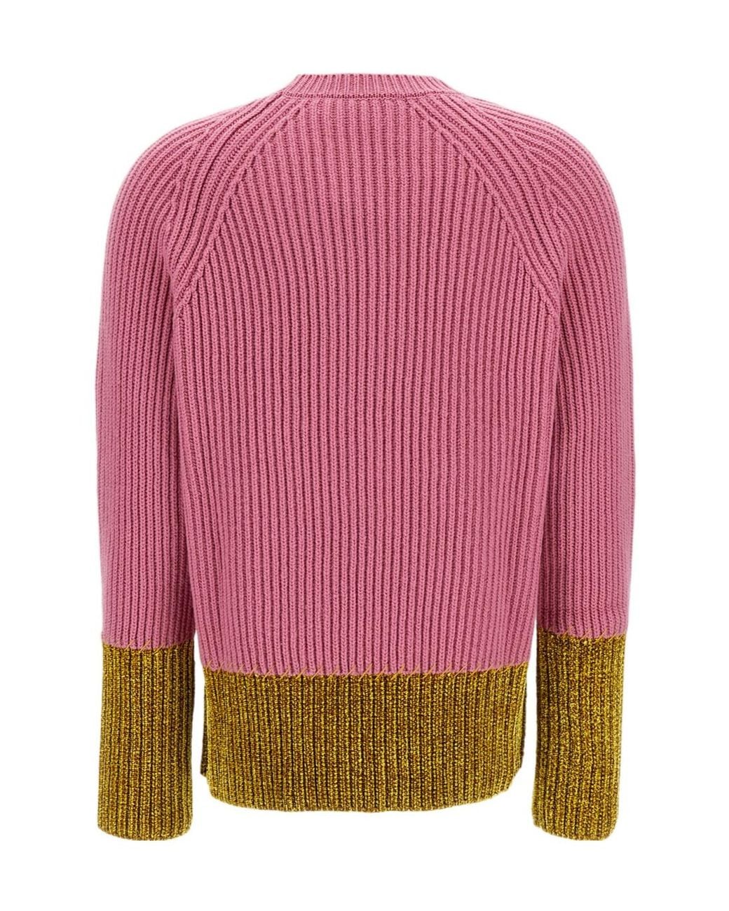 Marni Pink Two-Toned Knitted Jumper