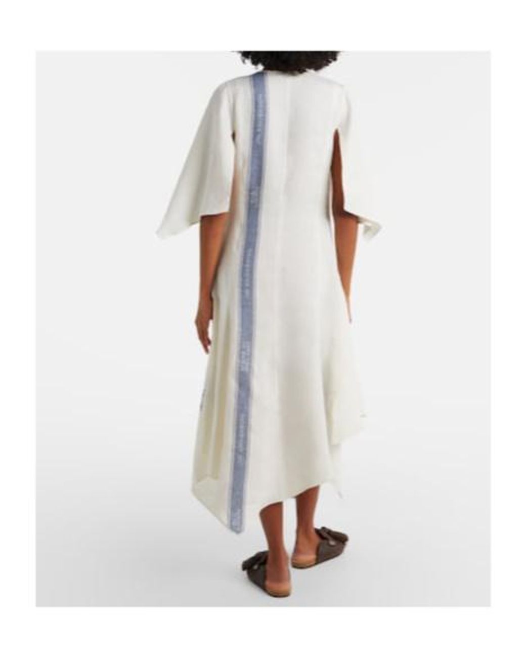 J.W. Anderson White Asymmetric Linen Maxi Dress