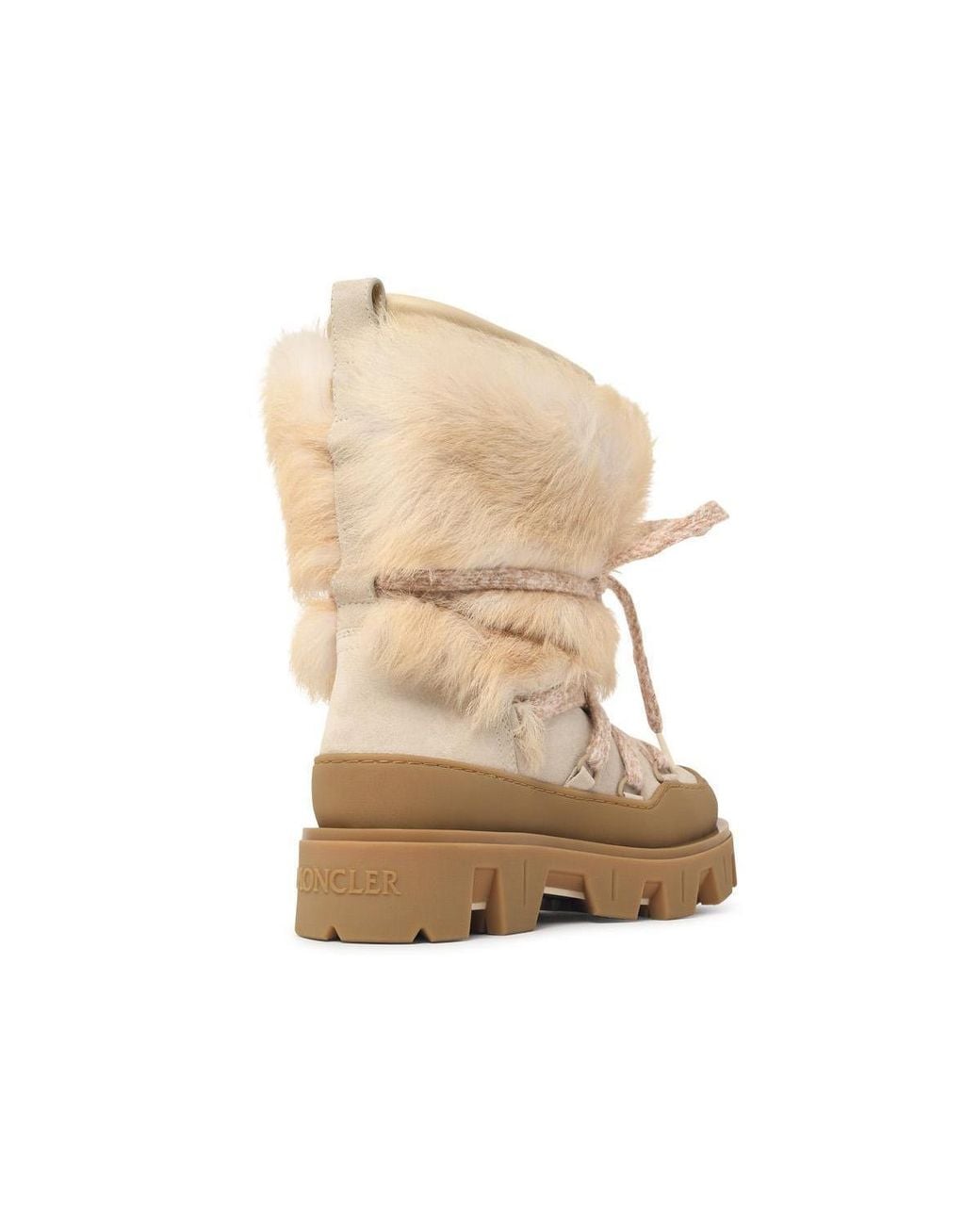 Moncler Natural Peak Après Shearling Suede Boots
