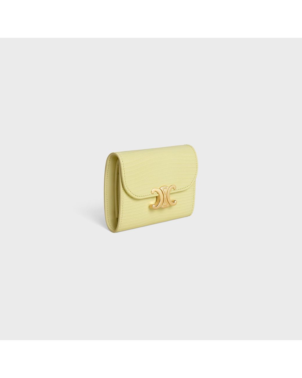 Céline Yellow Small Flap Wallet Triomphe
