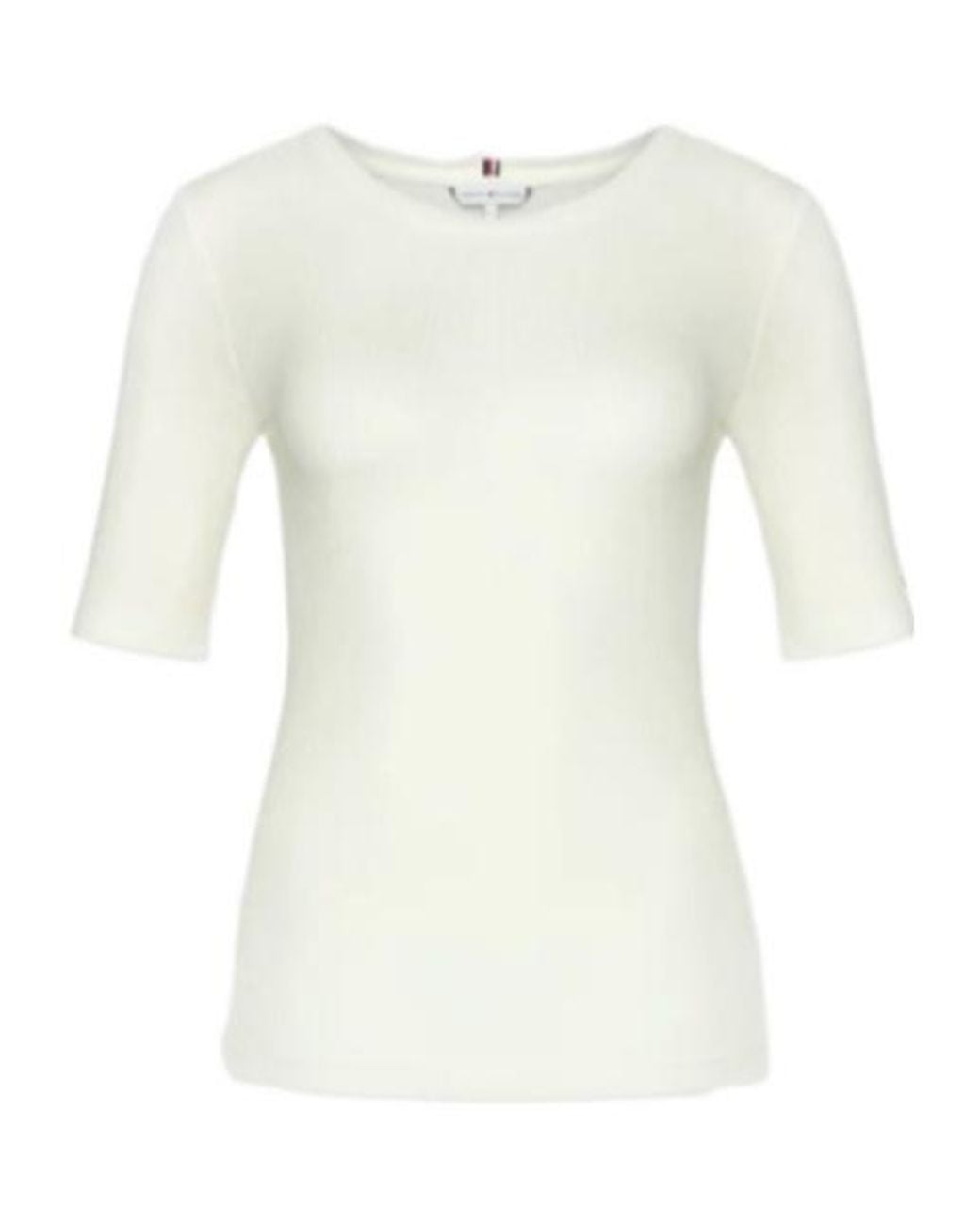 Tommy Hilfiger White T-Shirt With Round Neck And Short Sleeves