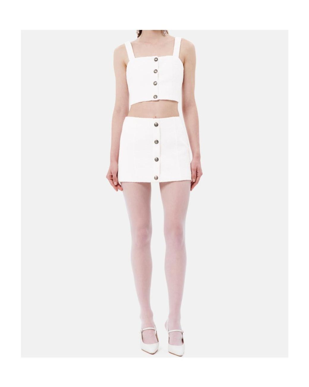 Alessandra Rich White Low-Rise Miniskirt