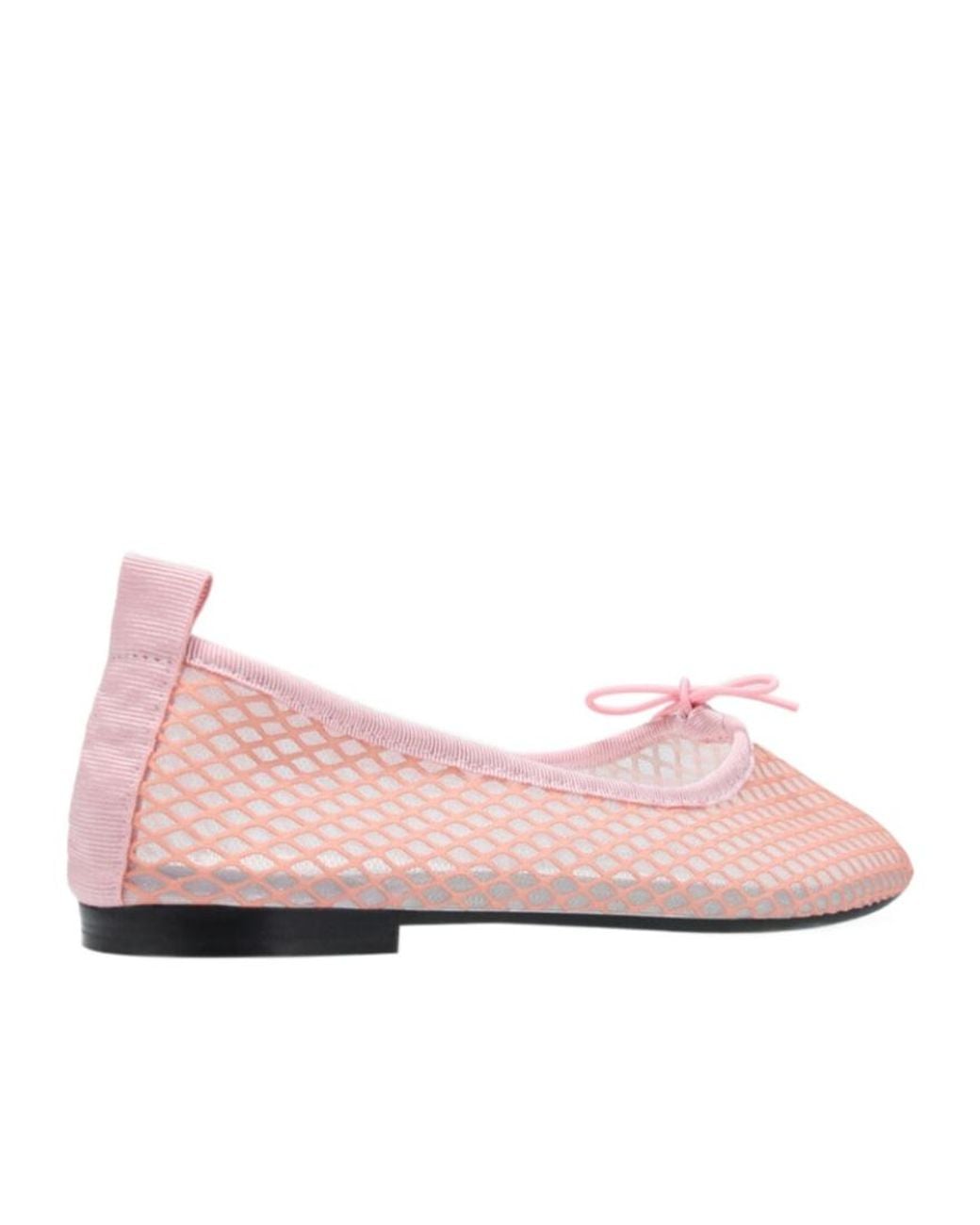 Repetto Pink Mesh Bow-Detail Ballet Flats