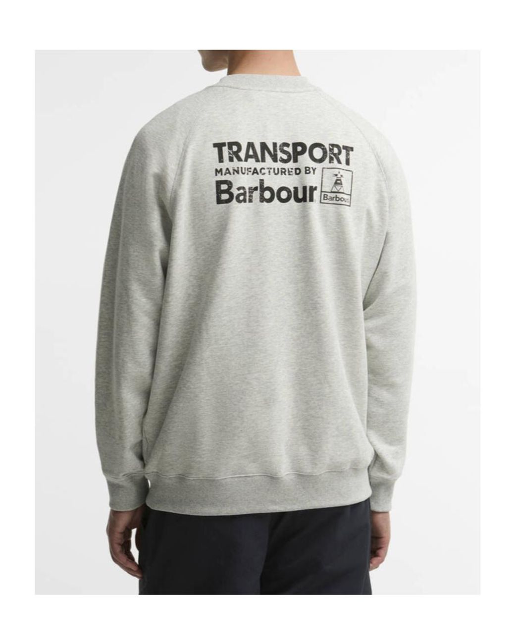 Barbour Gray Logo-Print Raglan-Sleeve Sweater for men