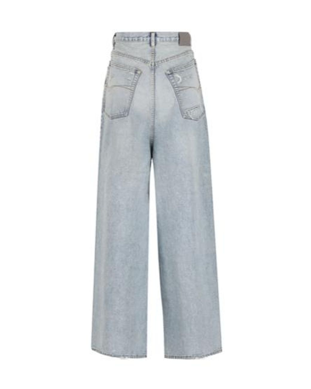 Balenciaga Blue Wide-Leg Distressed Jeans