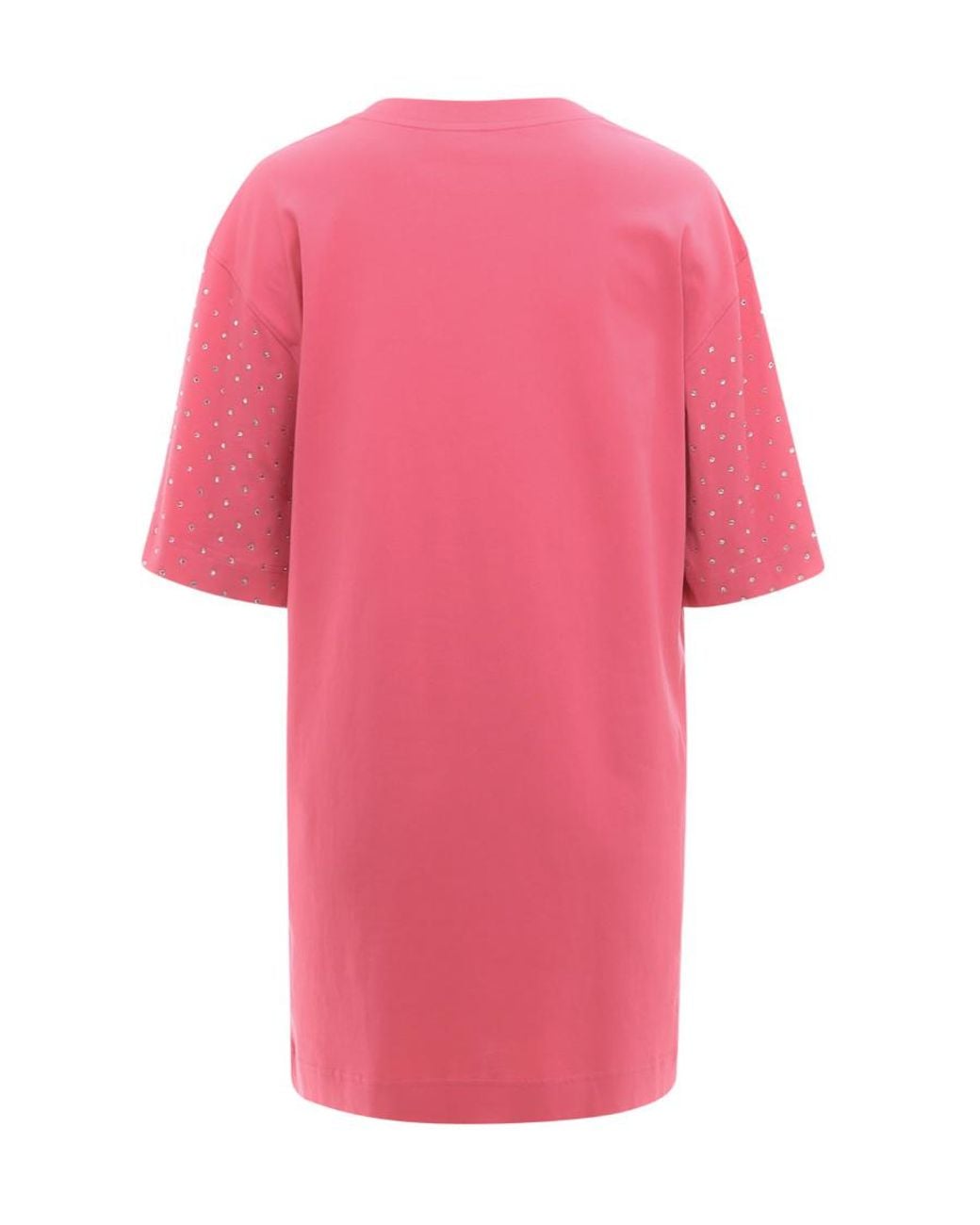 Moschino Pink Crystal-Embellished Teddy Logo T-Shirt Dress