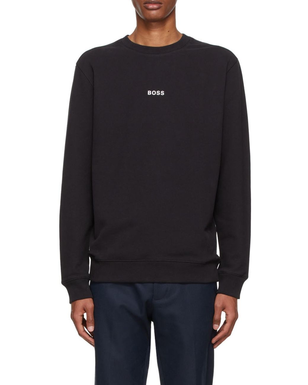Boss Black Crew Neck Long-Sleeve Sports Sweatshirt for men