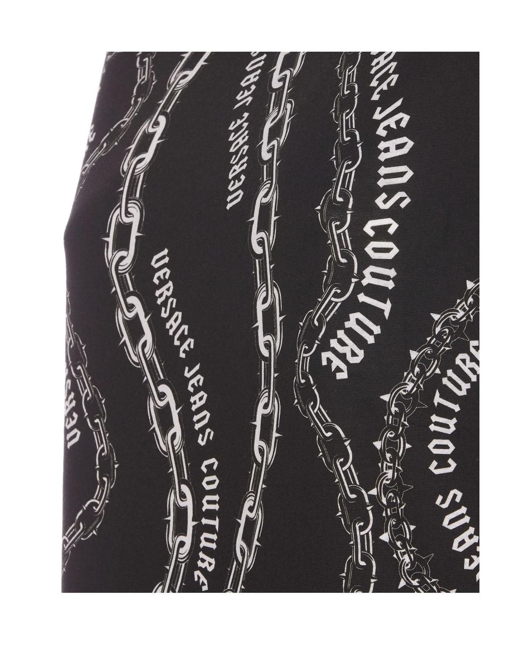 Versace Jeans Black Couture Chain Couture Printed Crewneck T-Shirt